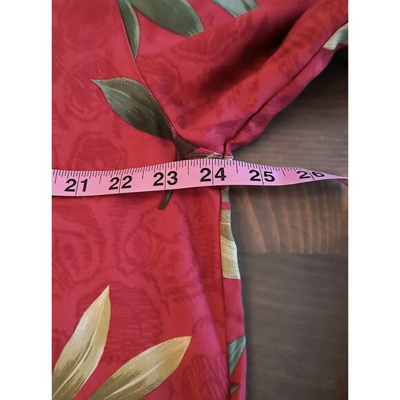 Havana Jack's Cafe Shirt Men's Size M Red Tropical Print Short Sleeve Button up - Picture 7 of 11